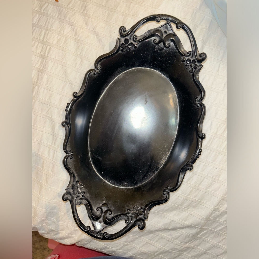 Black decor tray